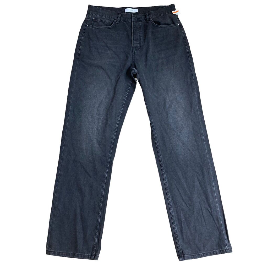 TOPMAN Men’s 34x34 Dark Gray Straight Leg Jeans Stretch NWOT
